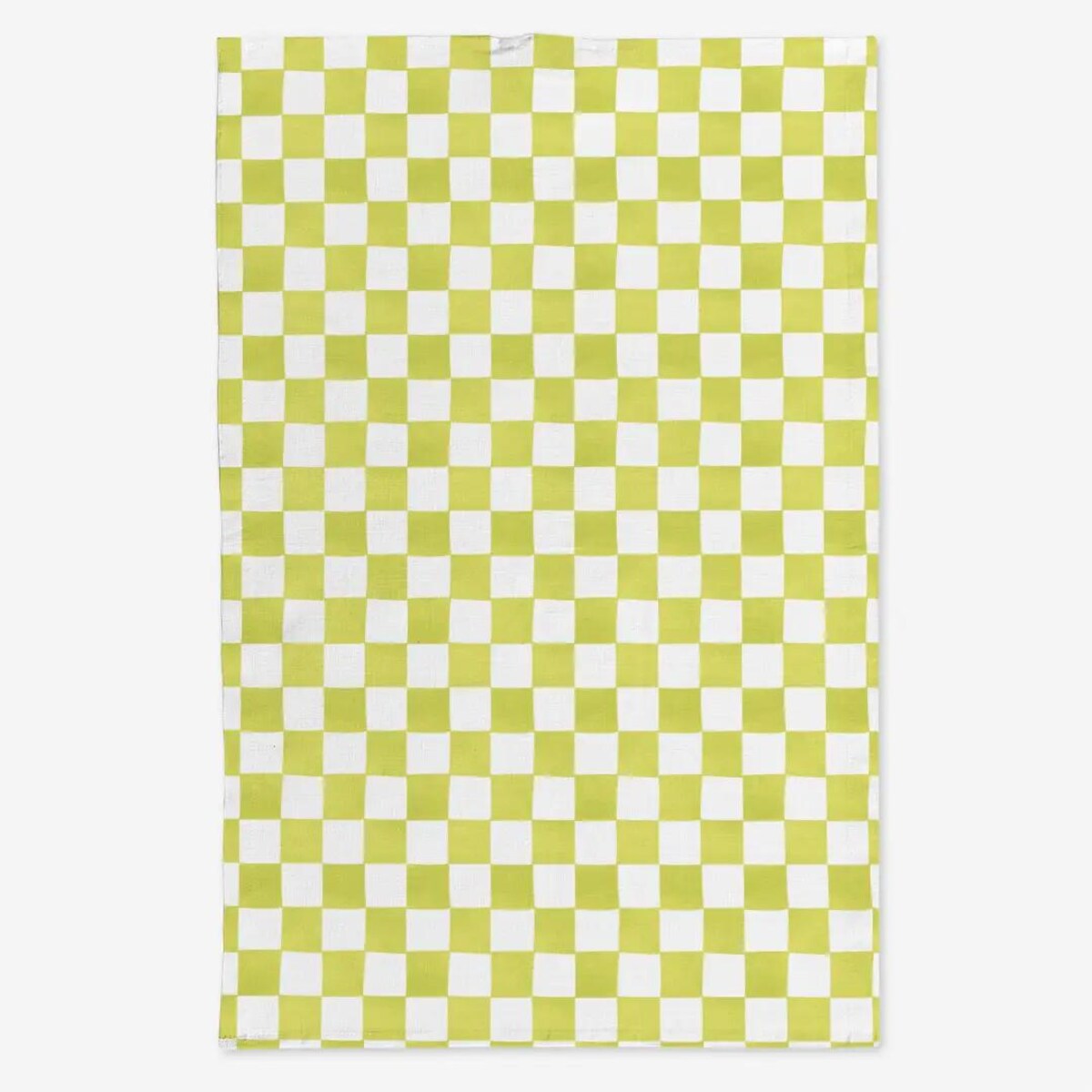 Lniany ręcznik kuchenny - jasnozielona krata