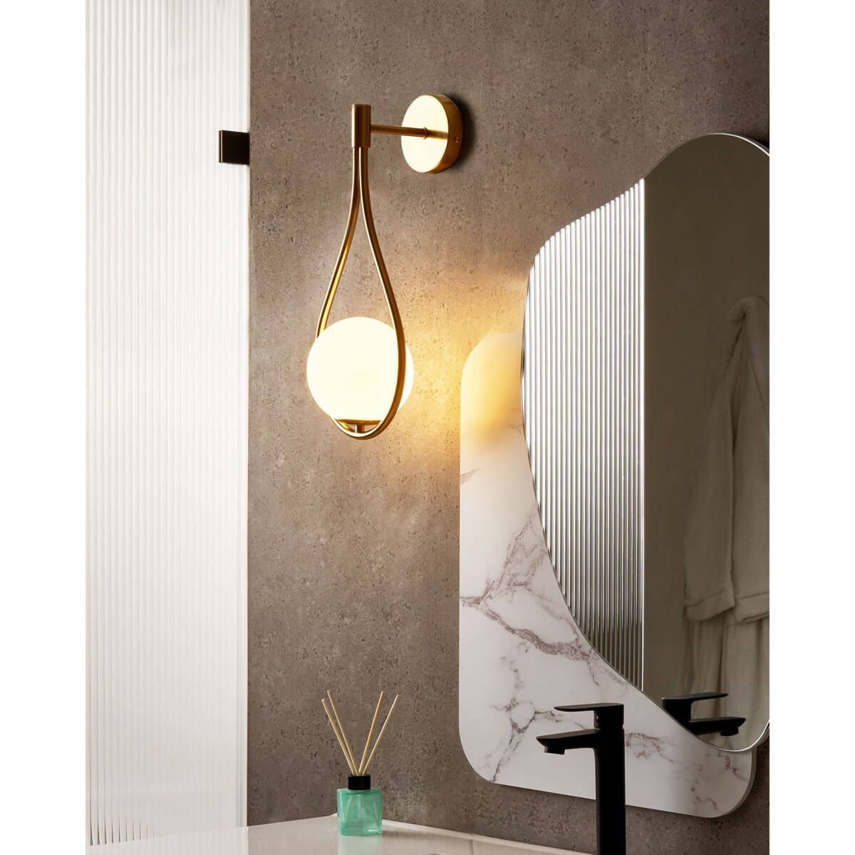 Lampa ścienna AUROUE Złoty Metal