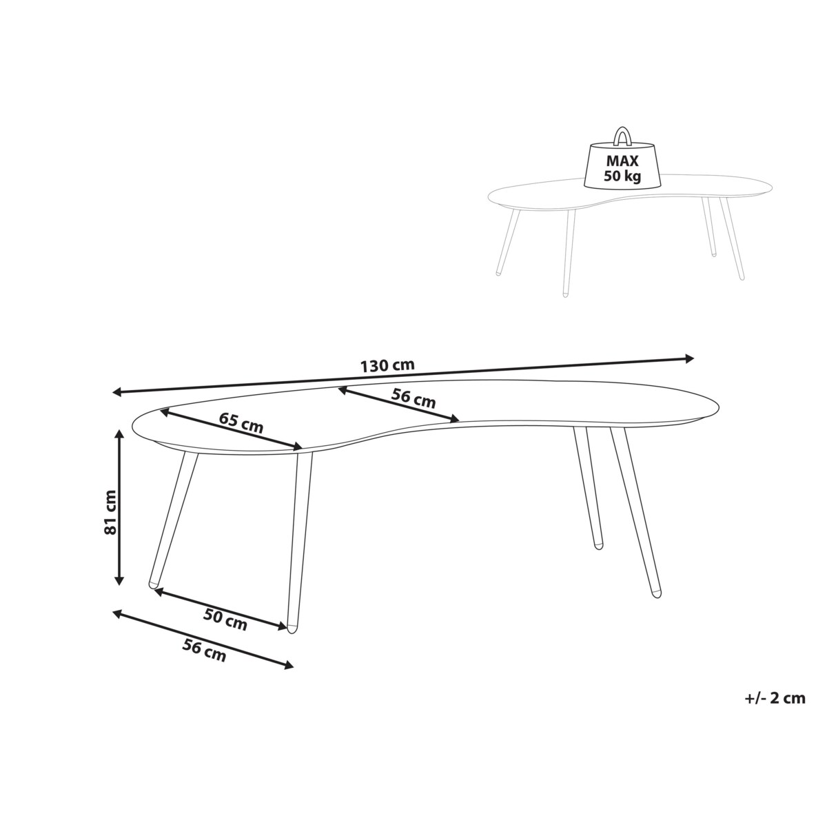 Stolik kawowy ogrodowy PARORI Metal Beżowy
