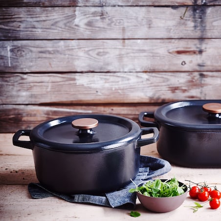 Garnek żeliwny z pokrywką 5L - 26cm NORI /BEKA