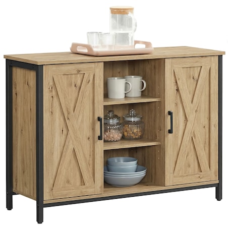 Komoda do salonu nowoczesny styl, dąb artisan, czarny