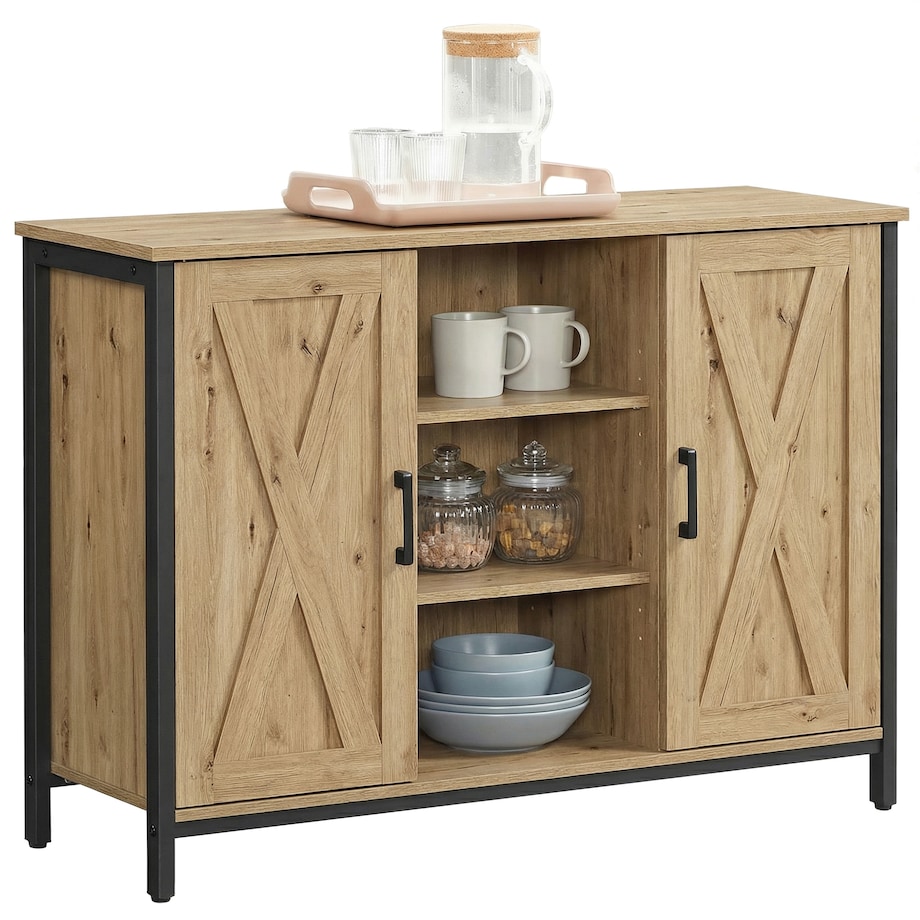 Komoda do salonu nowoczesny styl, dąb artisan, czarny