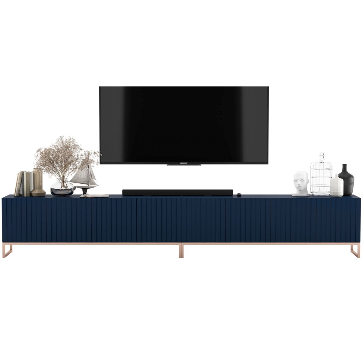 Szafka RTV Glamour pod Telewizor Komoda RTV Glamour Granatowy Mat 300 cm