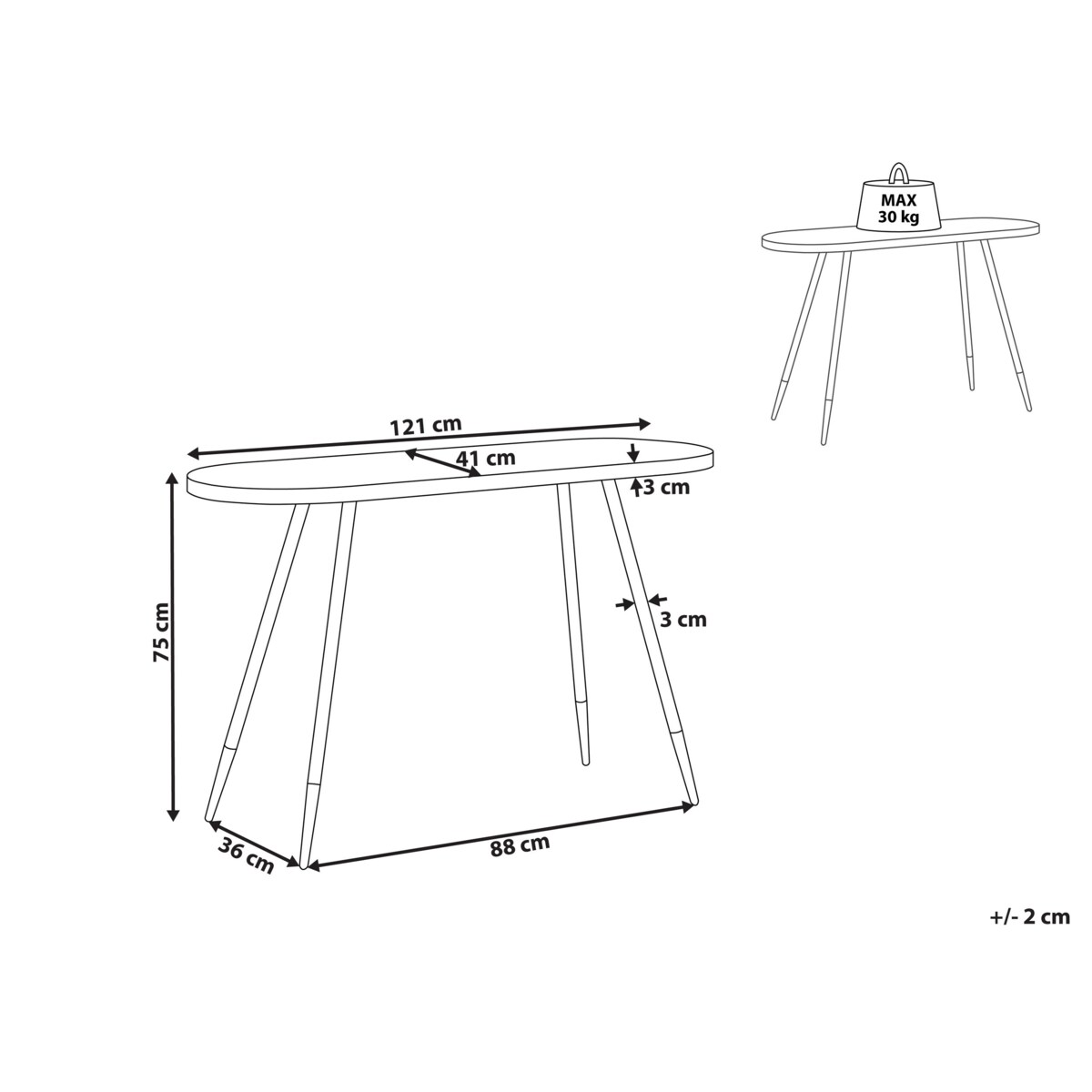 Konsola ciemne drewno ze złotym RAMONA