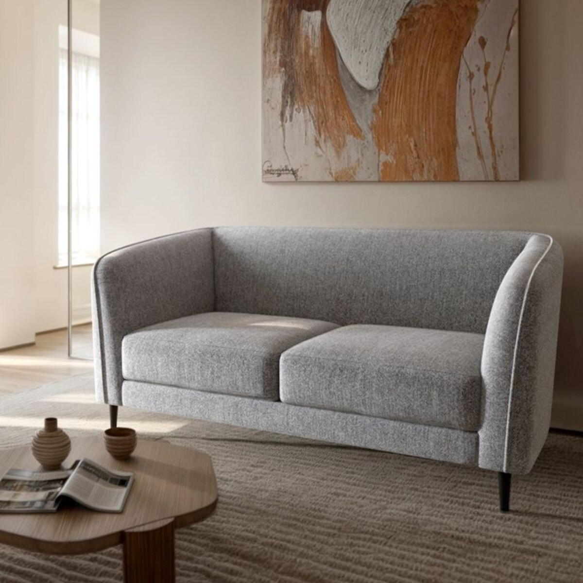 Galbe Sofa 2-osobowa - jasnoszara