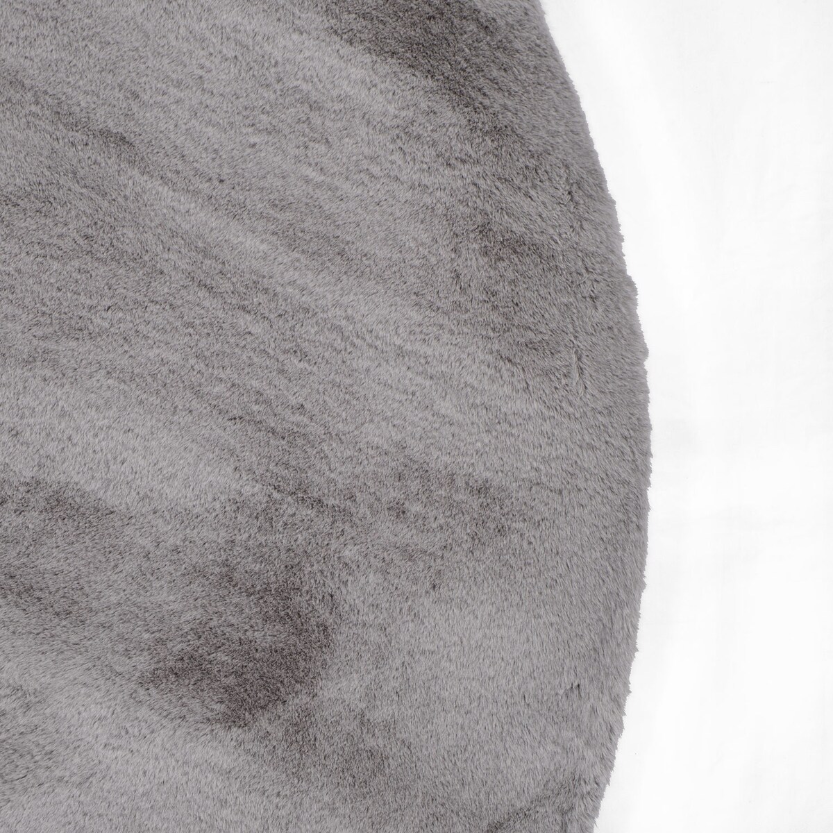 Dywan Rabbit okrągły Szary Futro Królika Topila 4000 futrzany 160x160