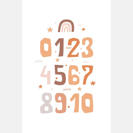 Plakat dla dzieci Liczby boho 3 40x50
