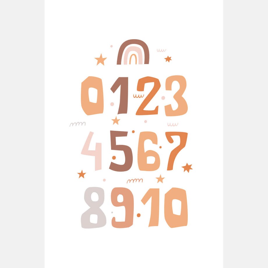 Plakat dla dzieci Liczby boho 3 40x50