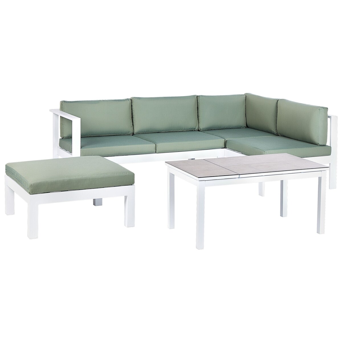 Duży zestaw wypoczynkowy dla 5 osób Aluminium Zielony MESSINA