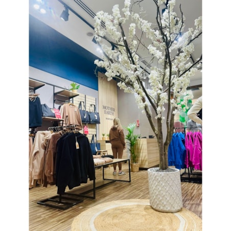 Drzewo kwitnącej jabłoni białej na naturalnym pniu 280 cm