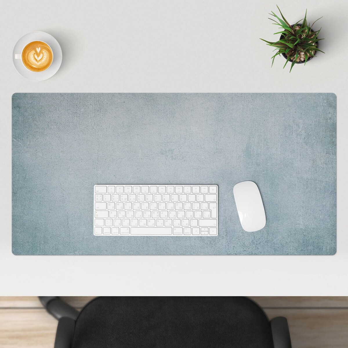 Turkusowa mata na biurko Subtelna tekstura tła, 90x45 cm