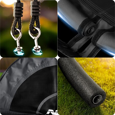 Huśtawka ogrodowa Neo-Sport Swingo bocianie gniazdo fotel wiszący 110 cm czarna