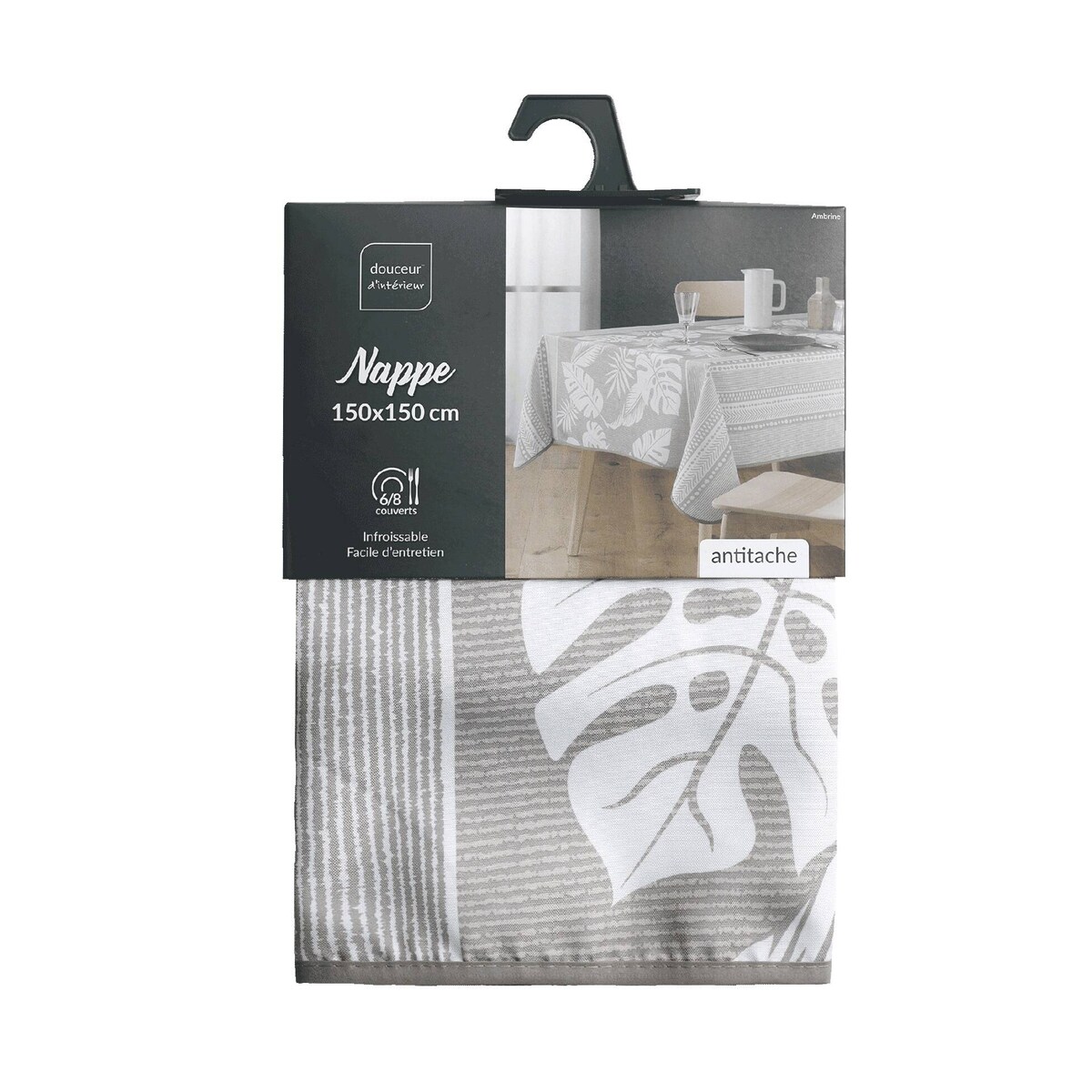 Kwadratowy obrus poliestrowy z nadrukiem AMBRINE, 150 x 150 cm