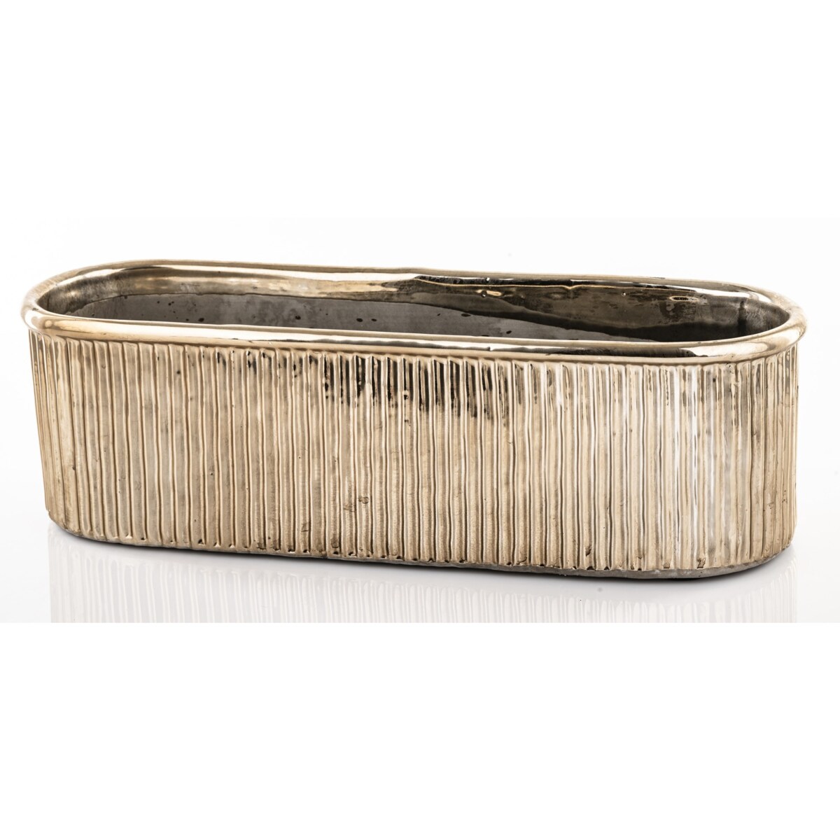 Kwietnik-osłonka kamionkowa 12x38x12 cm złota