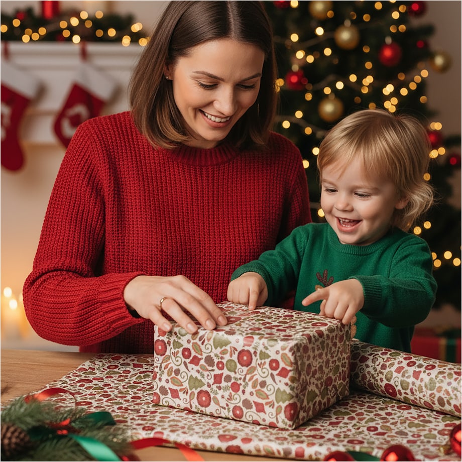 Papier Prezentowy Do Pakowania Prezentów 25 m MEGAROLKA Świąteczny Do Paczek Boże Narodzenie Ozdobny