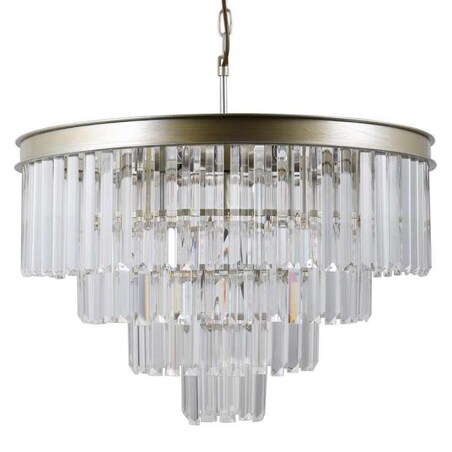 Żyrandol LAMPA pałacowa VERDES PND-44372-8-CHMP-GLD Italux szklana OPRAWA kryształowy ZWIS glamour złoty przezroczysty
