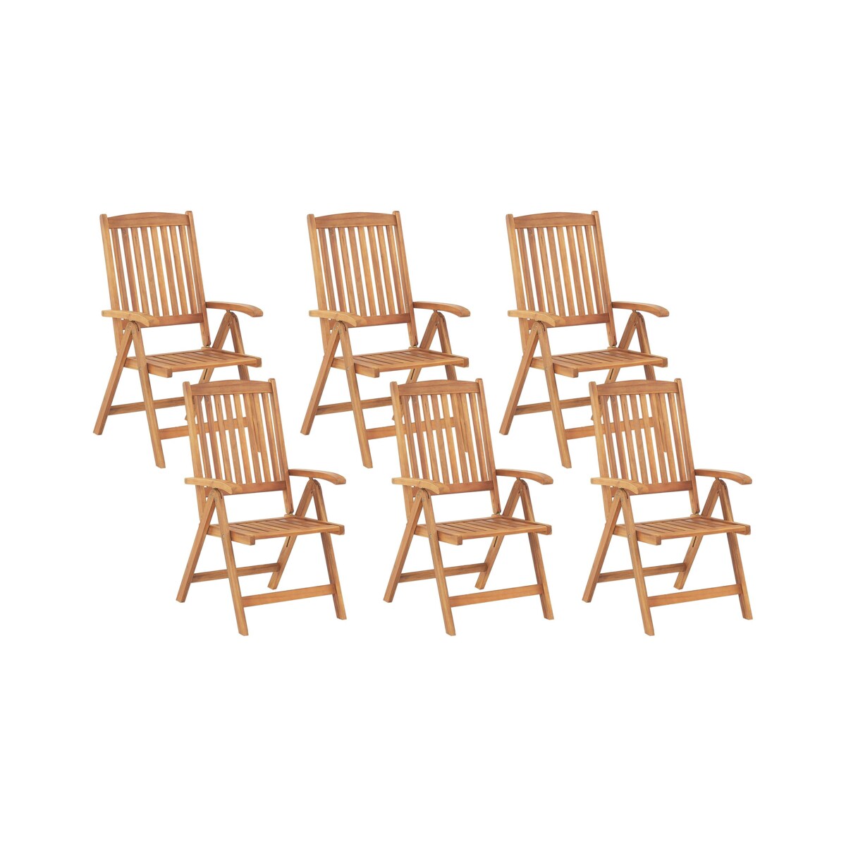 Zestaw 6 krzeseł ogrodowych JAVA Drewno akacjowe Jasnobrązowy