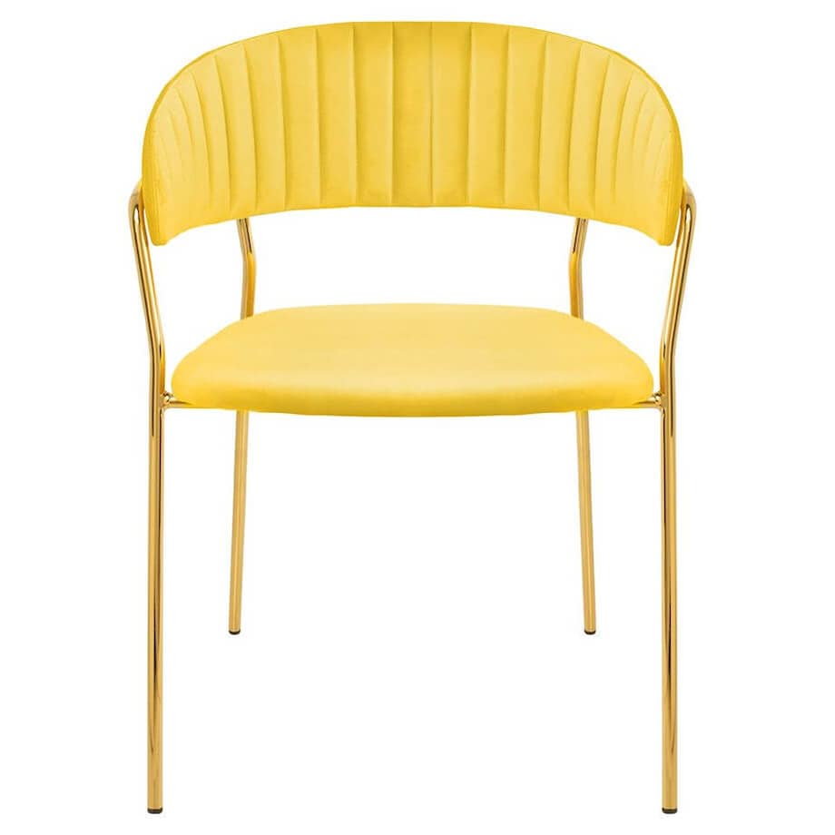 Welurowe krzesło Margo KH121100121.42 King Home tapicerowane żółte