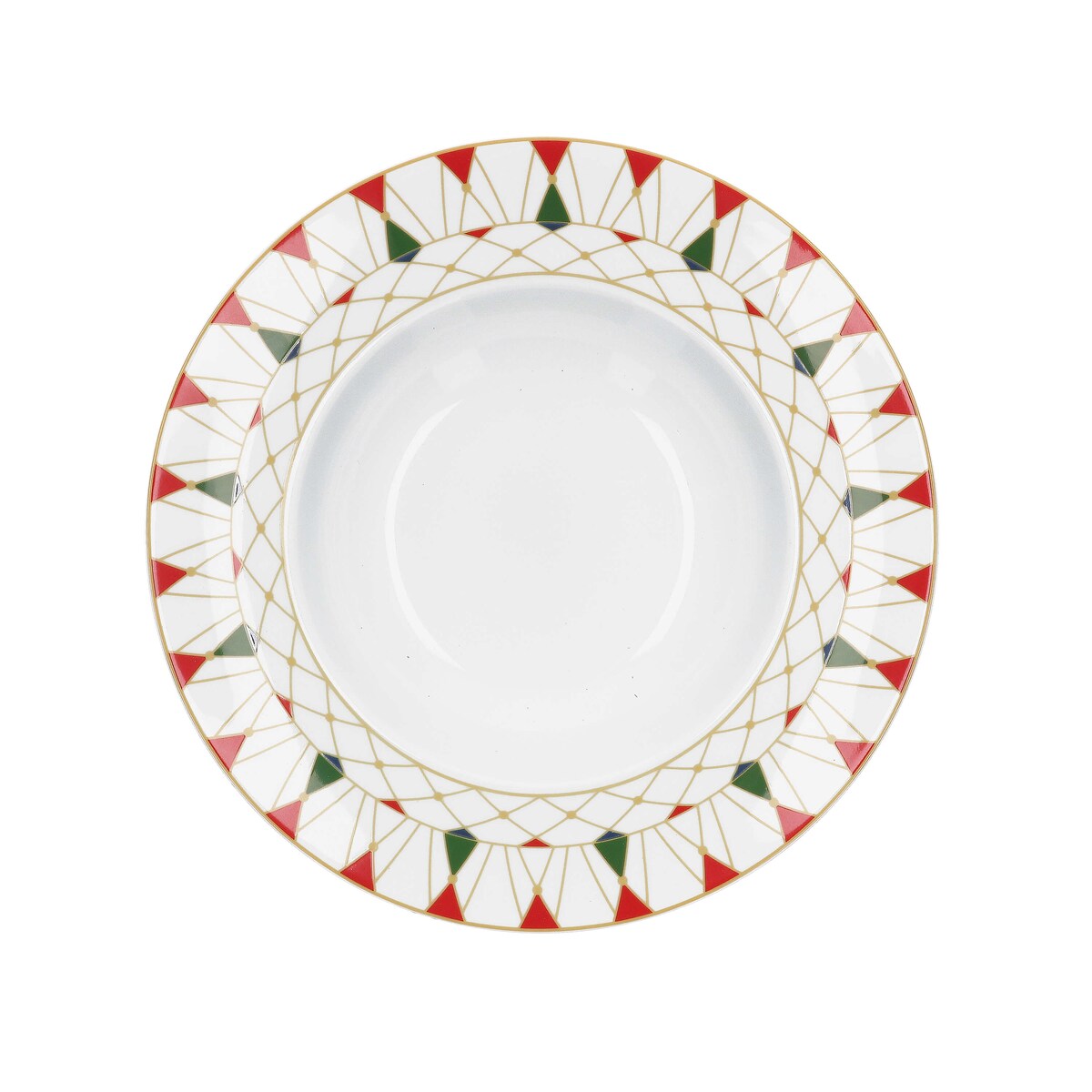 Talerz do zupy Xmas Carousel - Biały, 24 cm