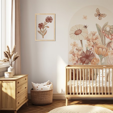 Naklejka na ścianę łuk Kwiaty boho XXL