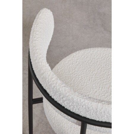 Krzesło na czarnej podstawie bouclé Anisa