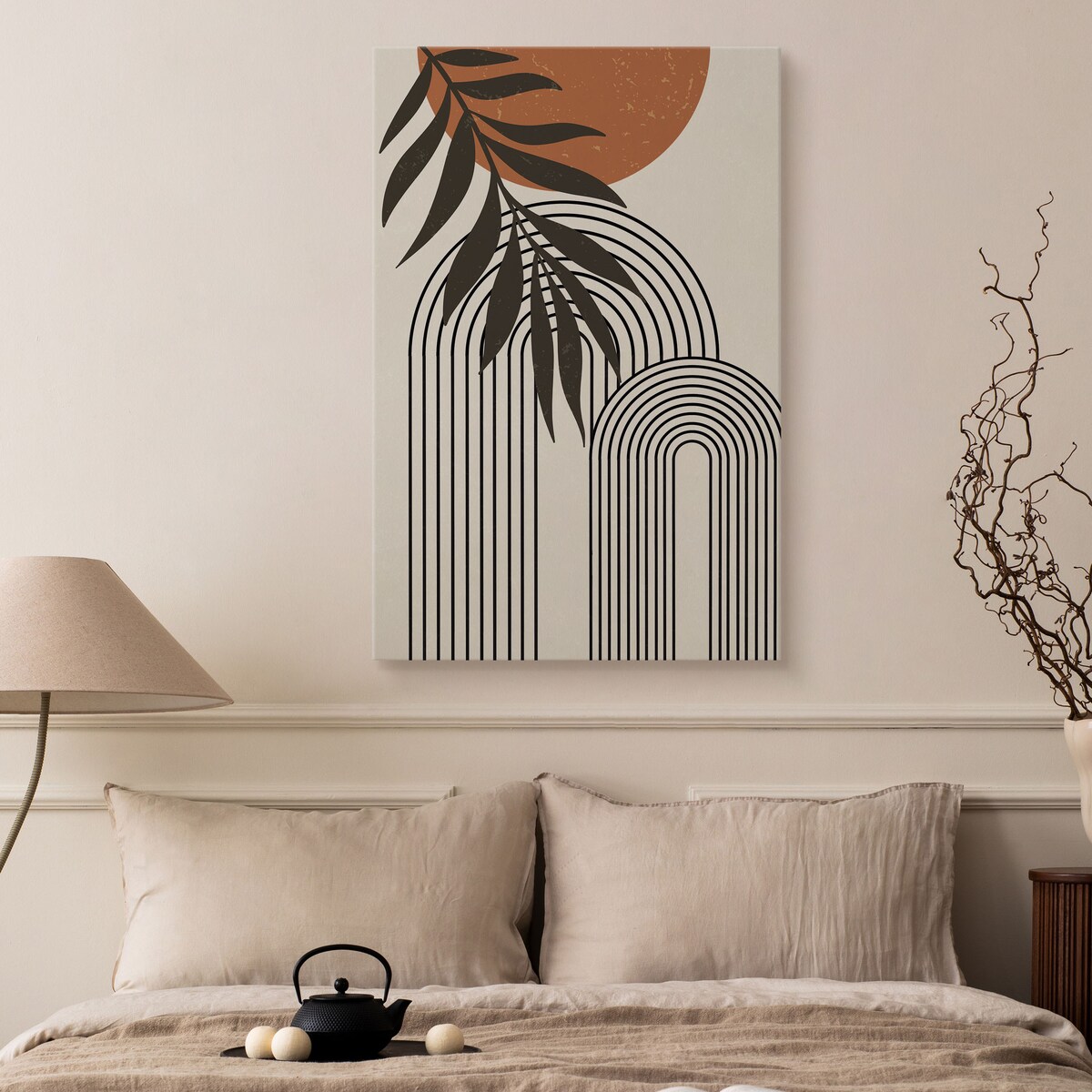 Obraz Gałązka Palmowa Abstrakcja Boho Style 80x120cm