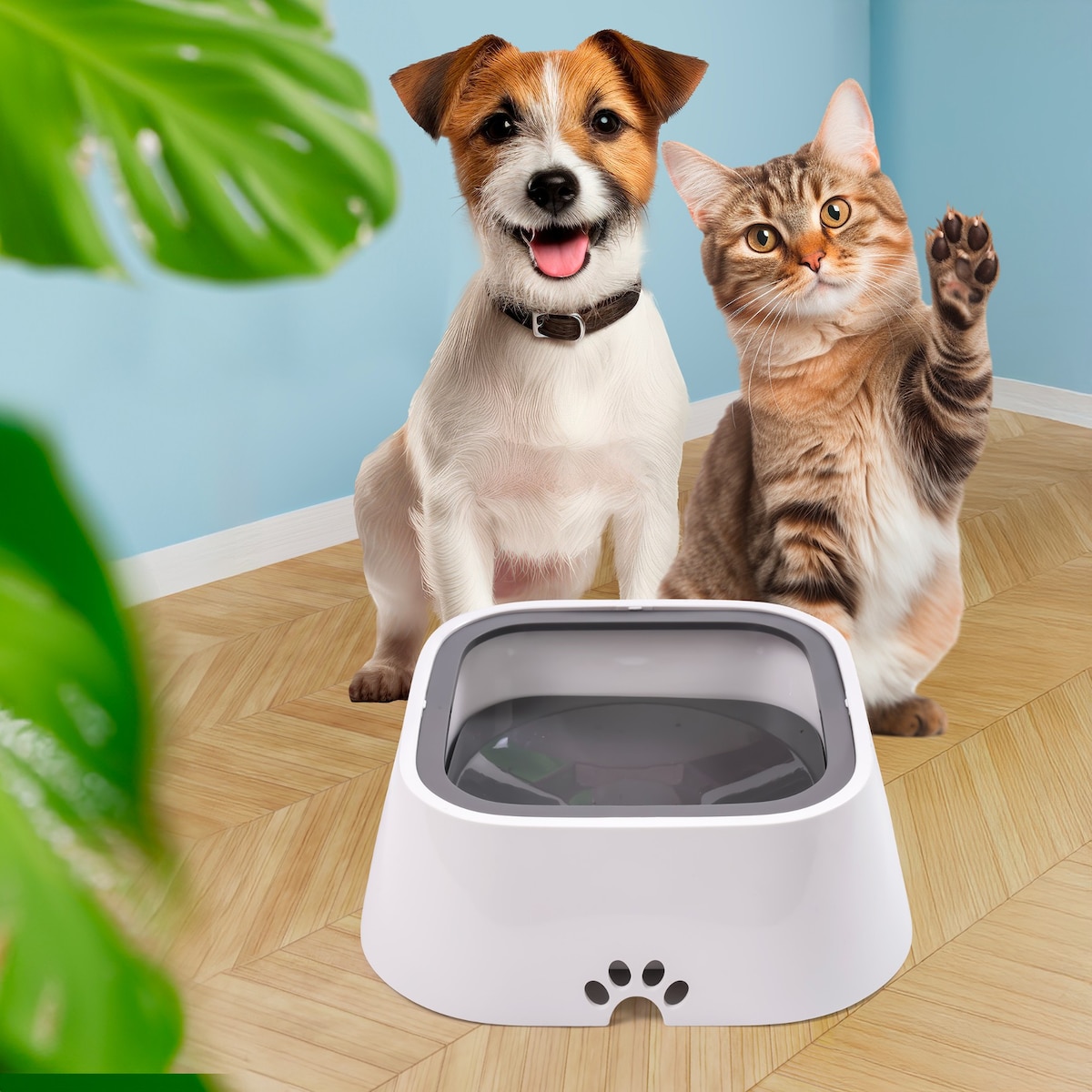 Niechlapiąca Miska Dla Zwierzaka Pies Antypoślizgowa Spowalniająca Na Wodę