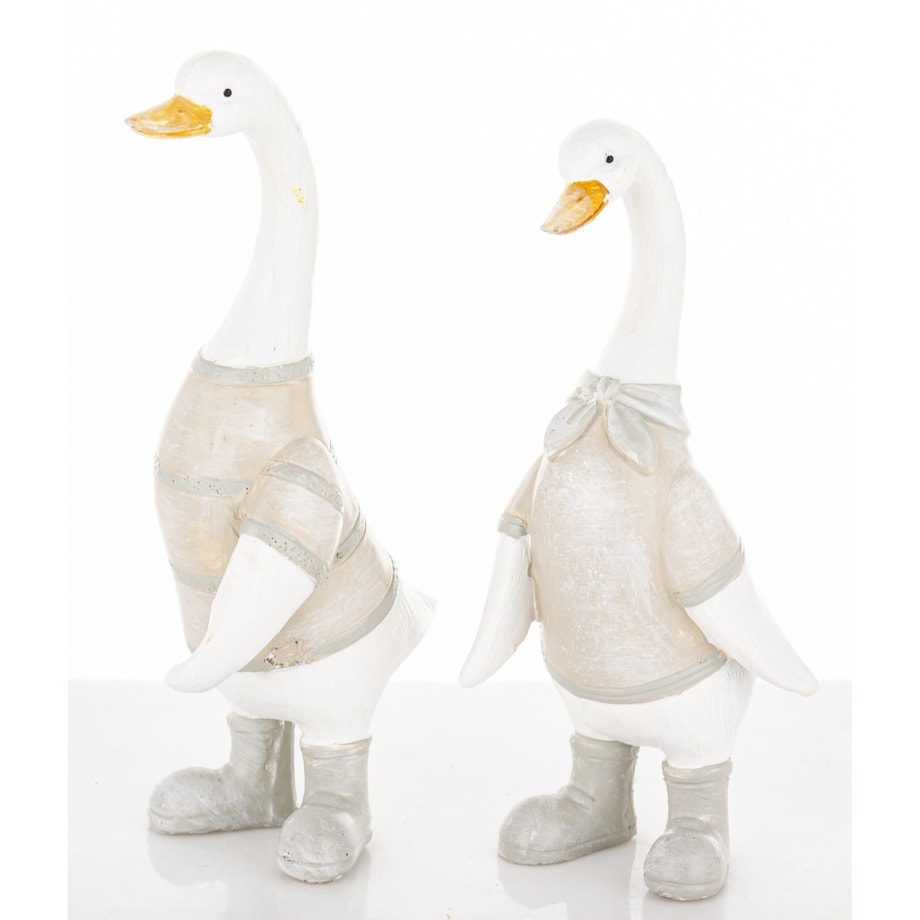 Dekoracja - 2 szt. białe gąski 15x6x8 cm GOOSE-2 w koszulkach