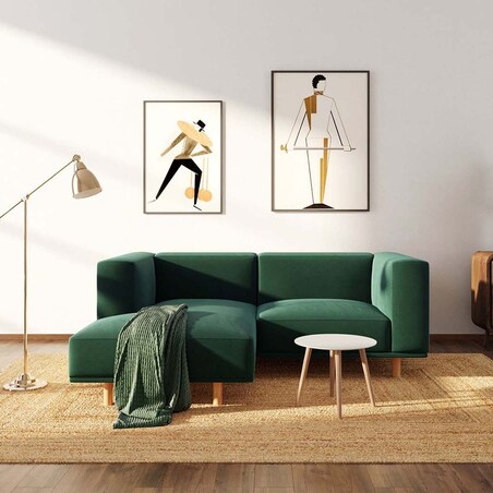 Kukumo sofa narożna lewa Ciemnozielona