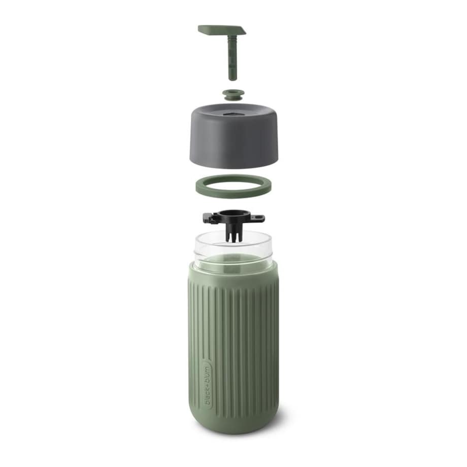 Kubek podróżny szklany oliwkowy, 340 ml, Black+Blum