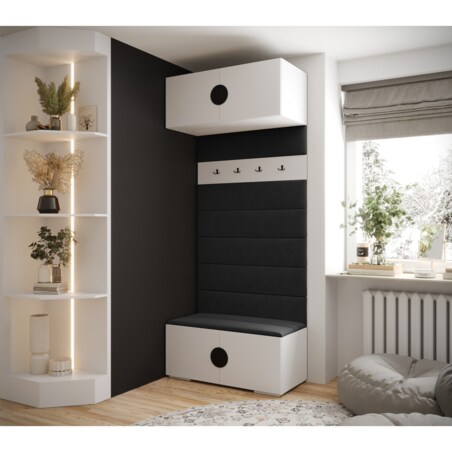 Garderoba do przedpokoju INOVA 4 biały+czarny+manila18
