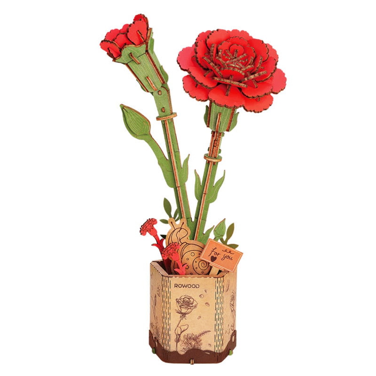 Czerwony goździk DIY - kwiaty Robotime