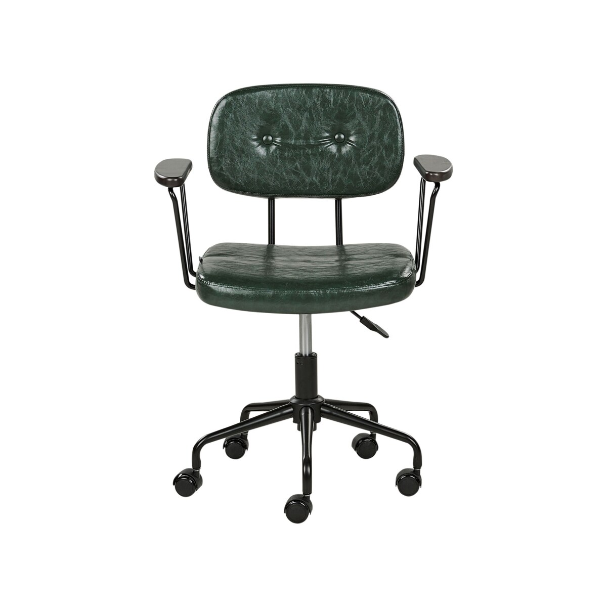Krzesło biurowe regulowane ekoskóra ciemnozielone ALGERITA