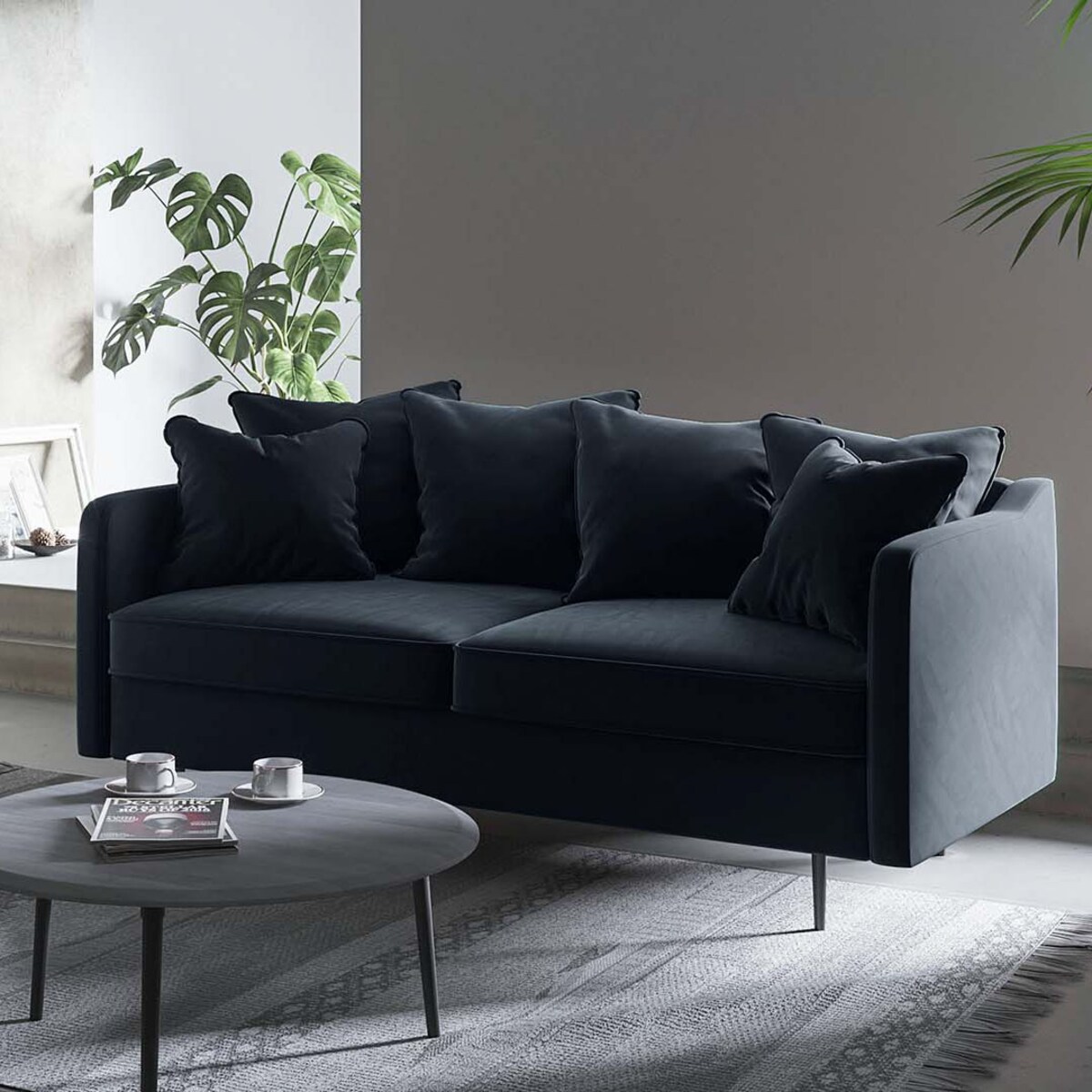 Esme Sofa 2-osobowa - ciemnoniebieska