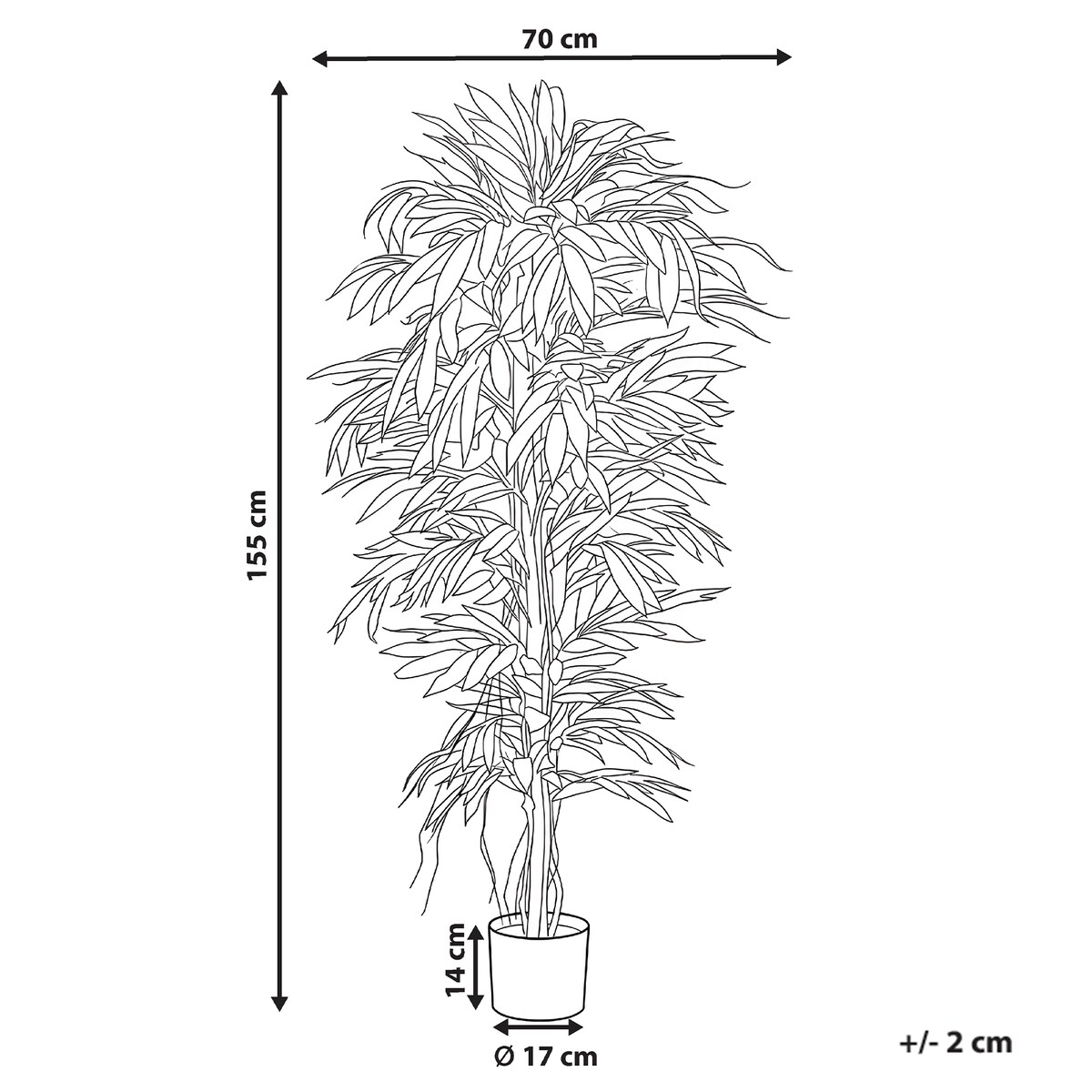 Sztuczna roślina LONGIFOLIA 155 cm Zielony