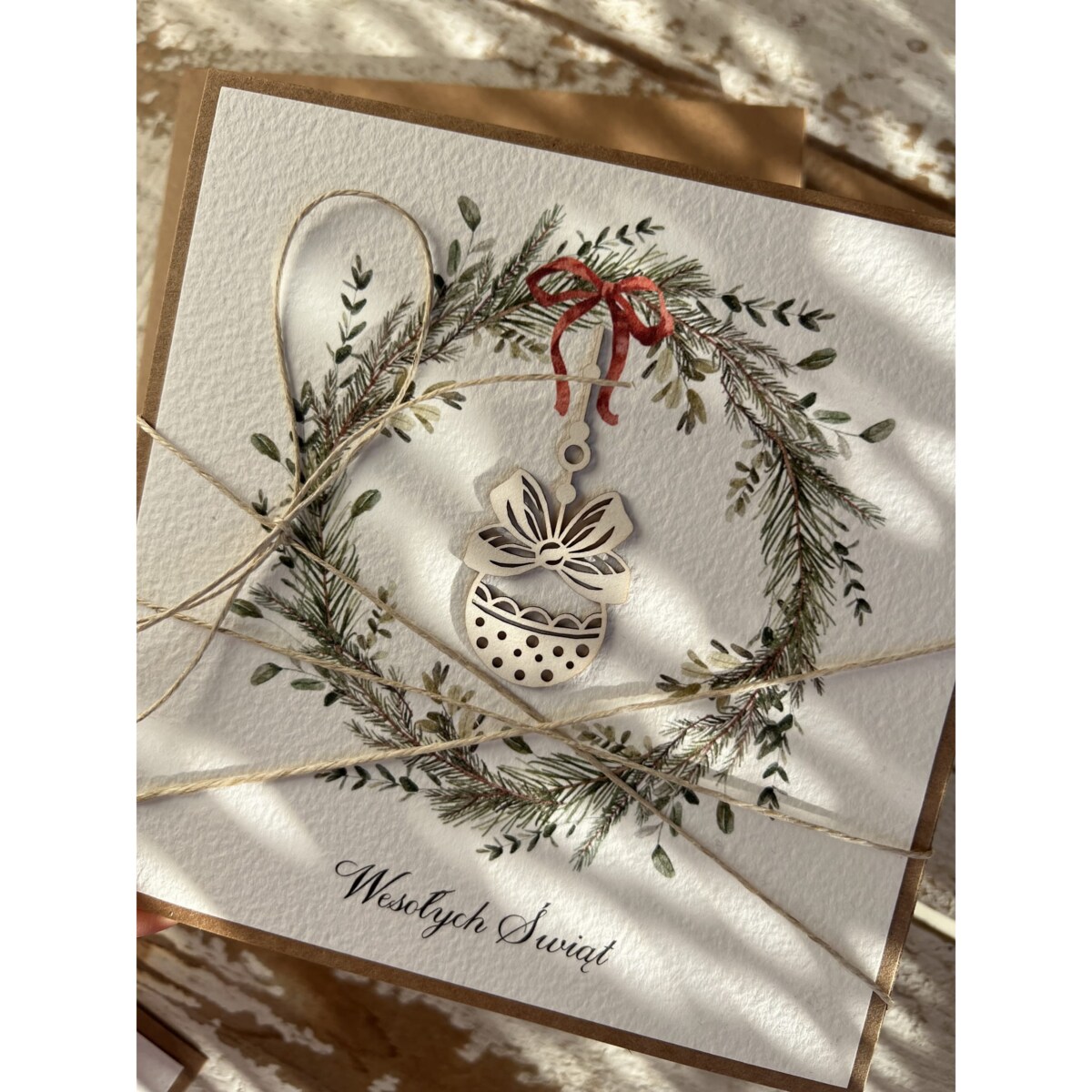 Kartka świąteczna ręcznie robiona na Boże Narodzenie