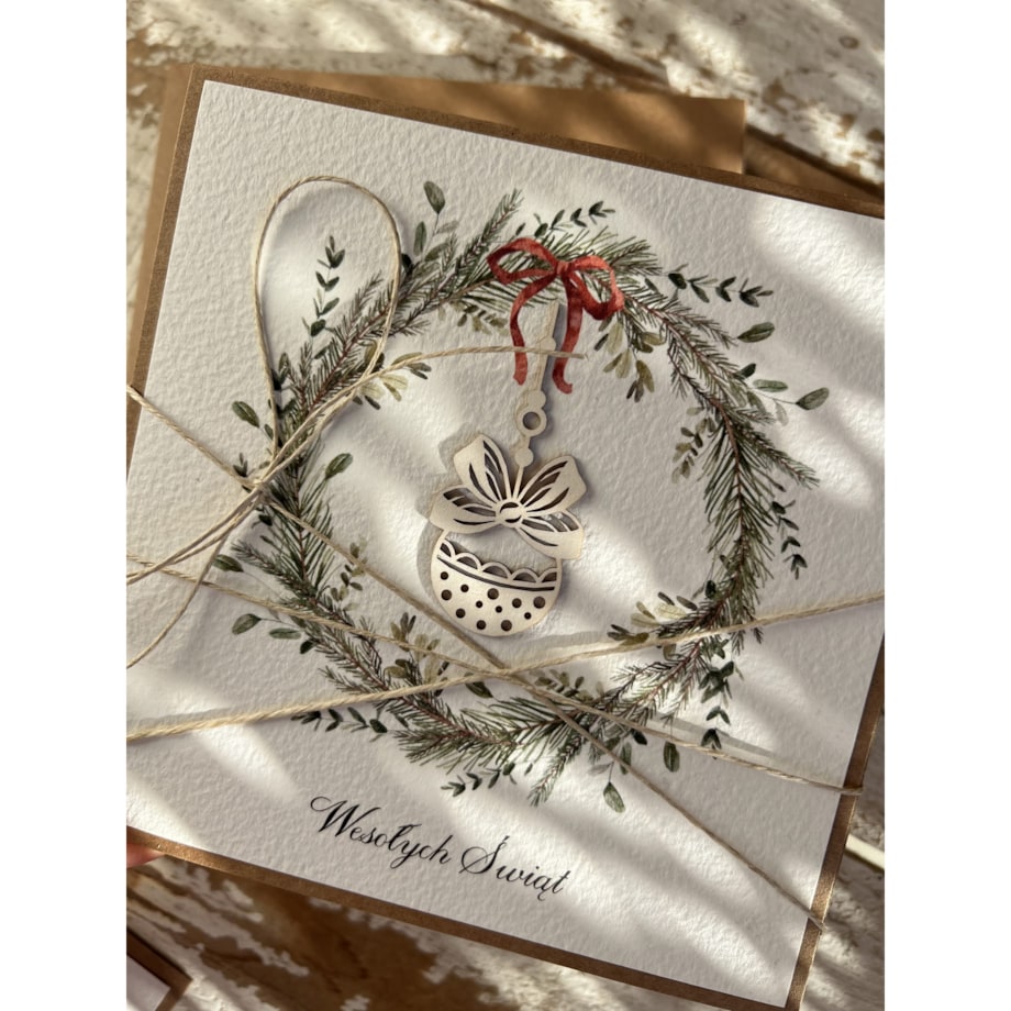 Kartka świąteczna ręcznie robiona na Boże Narodzenie