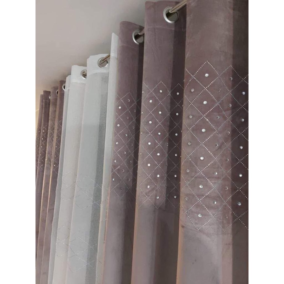 zasłona welurowa "V3" 140x250 cm pudrowy róż