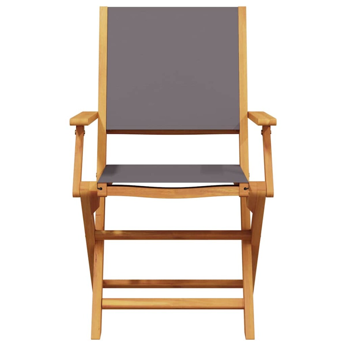 vidaXL Krzesła ogrodowe, 2 szt., antracyt, drewno akacjowe i tkanina