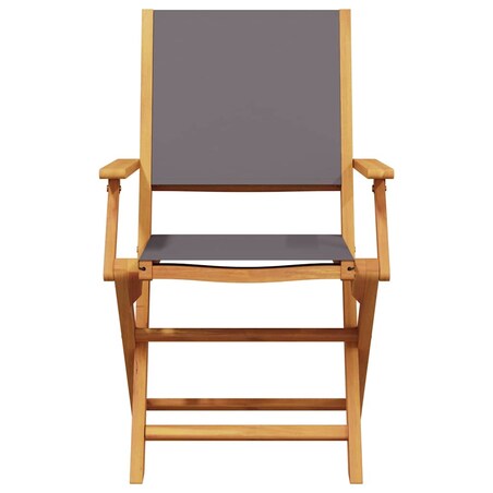 vidaXL Krzesła ogrodowe, 2 szt., antracyt, drewno akacjowe i tkanina