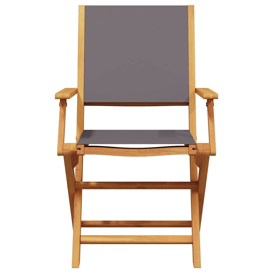 vidaXL Krzesła ogrodowe, 2 szt., antracyt, drewno akacjowe i tkanina