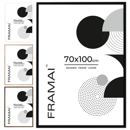 Ramka na zdjęcia 70x100 cm czarna rama MDF z plexi do powieszenia pion poziom klasyczna ramka prostokątna