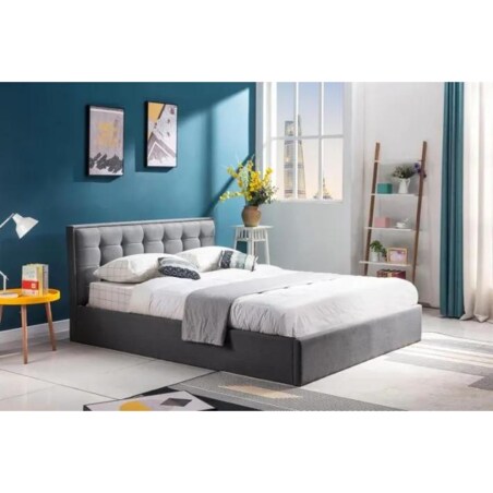 Łóżko PADVA 160x200 szare z pojemnikiem