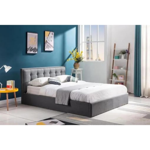 Łóżko PADVA 160x200 szare z pojemnikiem