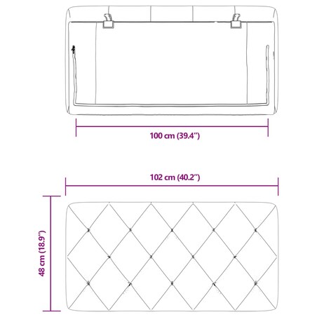vidaXL Poduszka na wezgłowie, czarna, 100 cm, aksamitna