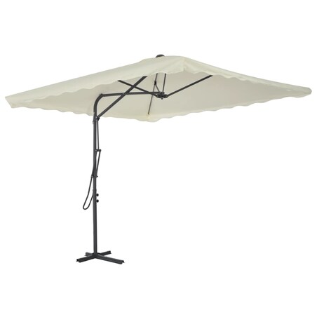 vidaXL Parasol ogrodowy na słupku stalowym, 250 x 250 cm, piaskowy