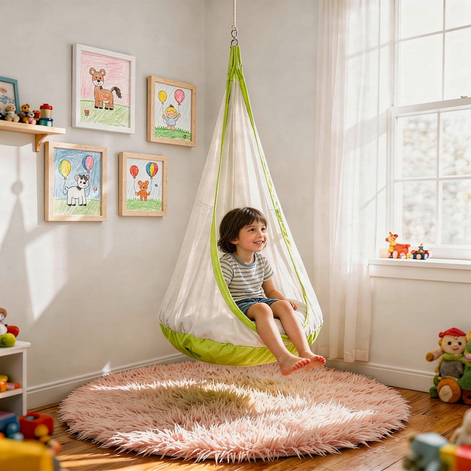 Hamak HUŚTAWKA podwieszane siedzisko KOKON dla dzieci KRZESŁO wiszące FOTEL