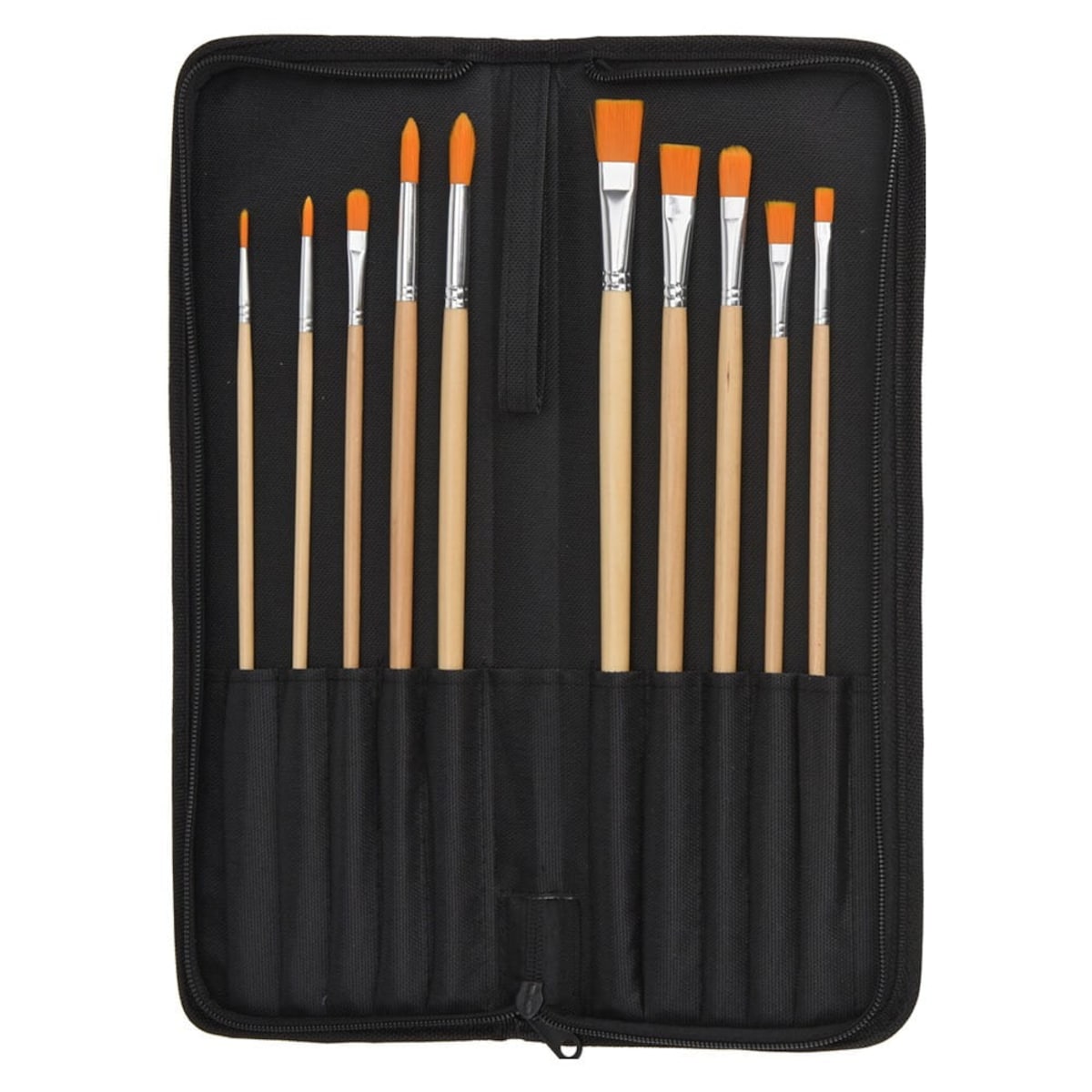 Pędzle MALARSKIE Artystyczne Zestaw pędzli Olejnych do MALOWANIA Torba 10 szt