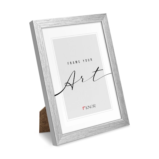 Ramka srebro, 18x24 cm, ramka na zdjęcie, Knor - srebne ramki do zdjęć i plakatów glamour