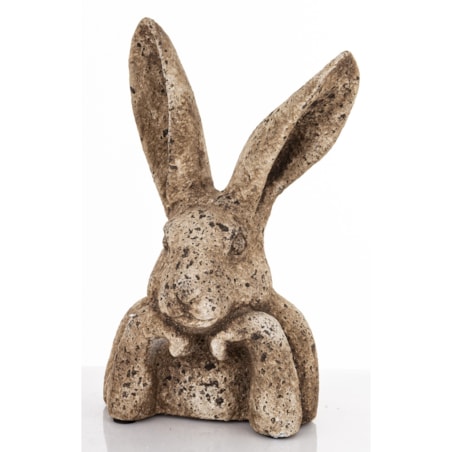 Figurka popiersie królika 36x20x16 cm TORACE szaro-brązowy duży